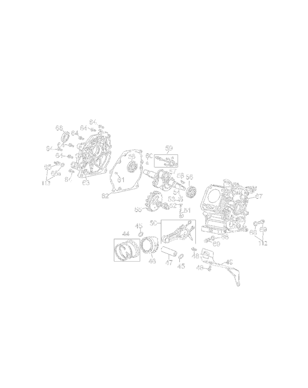 170-T0b Engine / 170-T0b Crankcase Diagram and Parts List for 21AA40M1052 2012 Yard Machines Tiller
